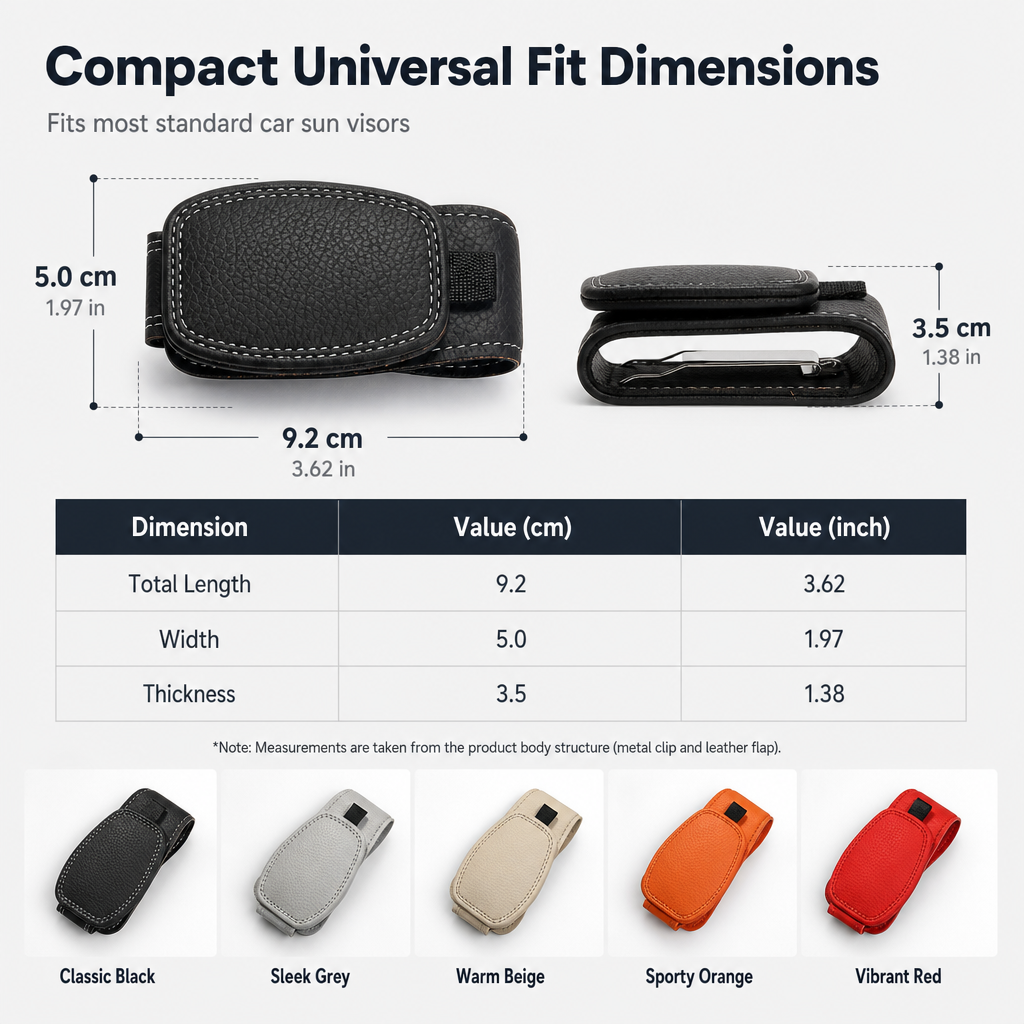 Car Sun‑Visor Magnetic Sunglasses‑Clip | 2‑in‑1 Holder For Sunglasses, Tickets & Cards